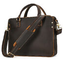 Retro Crazy Horse Leather Briefcase 14-inch Commuter Business