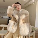 Big Fur Collar Stitching For A Woman Faux