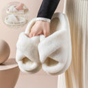 Women's Platform Fuzzy Home Slippers Winter Open Toe