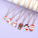 Christmas Necklace Cute Cartoon Santa Claus Snowman Elk