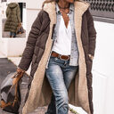 Solid Color Hooded Long Coat Winter Sleeve Double-sided