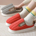 Striped Home Slippers Waterproof Thick-soled Non-slip Indoor Warm