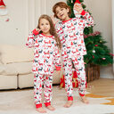 Cartoon Flower Deer Print Parent-child Christmas Pajamas Home