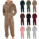 Men's Fashion Zipper Thermal Plush Jumpsuit Pajamas