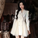 Pengpeng White Suit Dress Waist Up Fairy Short