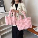 Plaid Handbags Winter Fashion High Capacity Shopping Plush