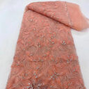 Ribbon Flower Beaded Tulle Lace Fabric Cocktail Party