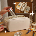 Three-layer Double Zipper U-shaped Design Cosmetic Bag Fashion