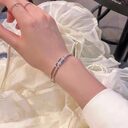 Silver S925 Sterling Bracelet Full Diamond Korean Fashion