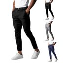 Comfortable Solid Color Pants Elegant Slim Fit Men's