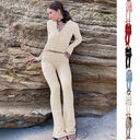 2pcs Knitted Hooded Suits Women's Long-sleeved Cardigan