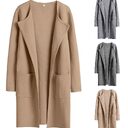 Women's Woolen Coat With Pockets Autumn And Winter