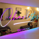 Personalized Name Mirror Light For Bedroom LED Up