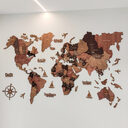 3D World Map Wall Art Large Decoration