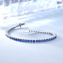 925 Sterling Silver Nano Sapphire Tennis Chain 30