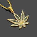 Punk Hip Hop Painting Oil Diamond-embedded Maple Leaves