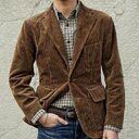 Corduroy Jacket Winter Solid Color Casual Blazer Fashion