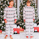 Polyester Black And White Contrast Color Christmas New