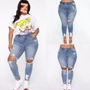 Women Clothes Ripped Plus Size Ladies Denim Pants