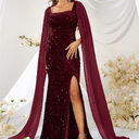 Dress Skirt Sequin Mesh Split Fishtail