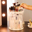 Rotating Cosmetics Storage Rack Table Red Skin Care