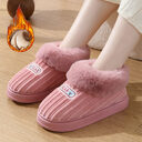 Winter Warm House Slippers Woman Plush Covered Heel
