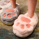 Cute Cat Claw Cotton Slippers Women's Plush