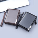 Men's Zipper Wallet Large Capacity Three Fold