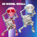3D Model Mini Skull Printing Funny Style Lucky