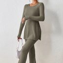 Polyester Women's Clothing Solid Color Casual Slim New
