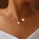 Stainless Steel Butterfly Pendant Sweet Temperamental All-match Niche