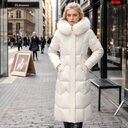 Winter Long Coat With Thickened Fur Collar Straight