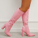 Fashion Boots Winter Pointed Toe High Square Heel