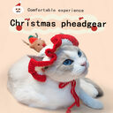 Christmas Tree Pet Head Cover Crocheted Hand-woven Cat