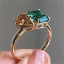 Fashion Jewelry Creative Double Main Stone Lady Green
