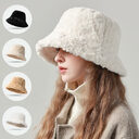 Lambswool Fisherman Hat Winter Warm Fashionable Solid Color