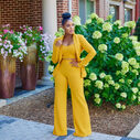 Suit Jacket Vest Wide Leg Pants Three Piece