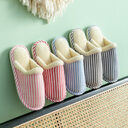 Fashion Striped Printed Slippers For Women Autumn