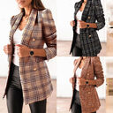 Spring Fashion Printed Long Sleeve Double Breasted Blazer
