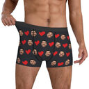 Personalized Face Photo Underwear Heart Boxer Briefs Men