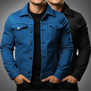 Men's Jacket Denim Coat Tooling Solid Color Thick