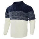 Men's Casual Color Block Long Sleeve Cable Knit