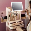 Mirror Integrated Light Desktop Large Capacity Lipstick Skin