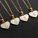 26 Letter Heart-shaped Necklace White Shell Love Clavicle