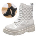 Lace-up Thick-heeled Boots Winter Casual Round Toe Platform
