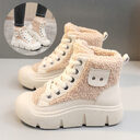 Lace-up High-top Flat Shoes For Women Winter Warm