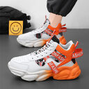 Men's High-top Sports Shoes New Fashion Colorblock Lace-up