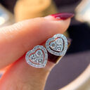 Rhinestone Love Stud Earrings For Women Temperament Fashion
