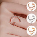 Moon And Star Opening Rings Fashion Rhinestones Personalized