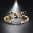 Fashion Double Row Zircon Bracelet For Women Rhinestone